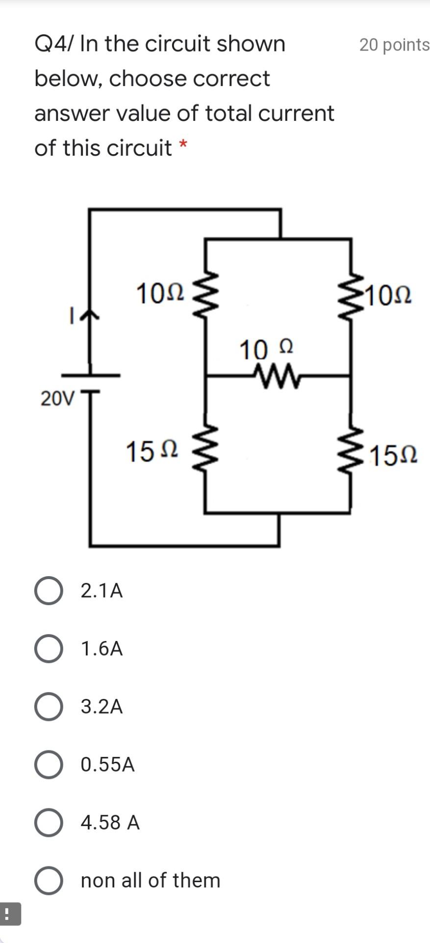 Solved Q4/ In the circuit shown 20 points below, choose | Chegg.com
