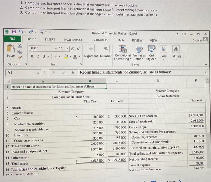 Solved 1. Compute and interpret financial ratios that | Chegg.com