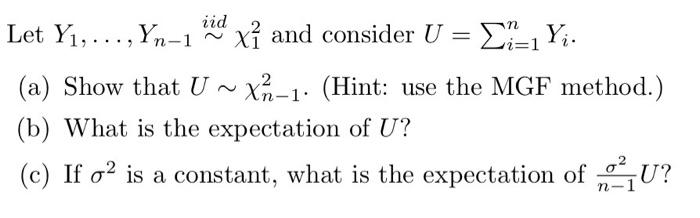 Solved Let Yi Y X7 And Consider U Ey A Show Th Chegg Com