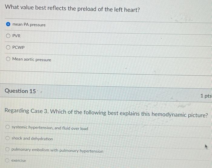 Solved What value best reflects the preload of the left