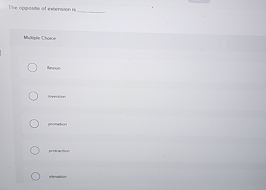 Solved The opposite of extension isMultiple