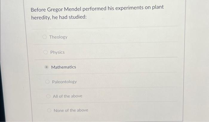 gregor mendel experiments in plant hybridization