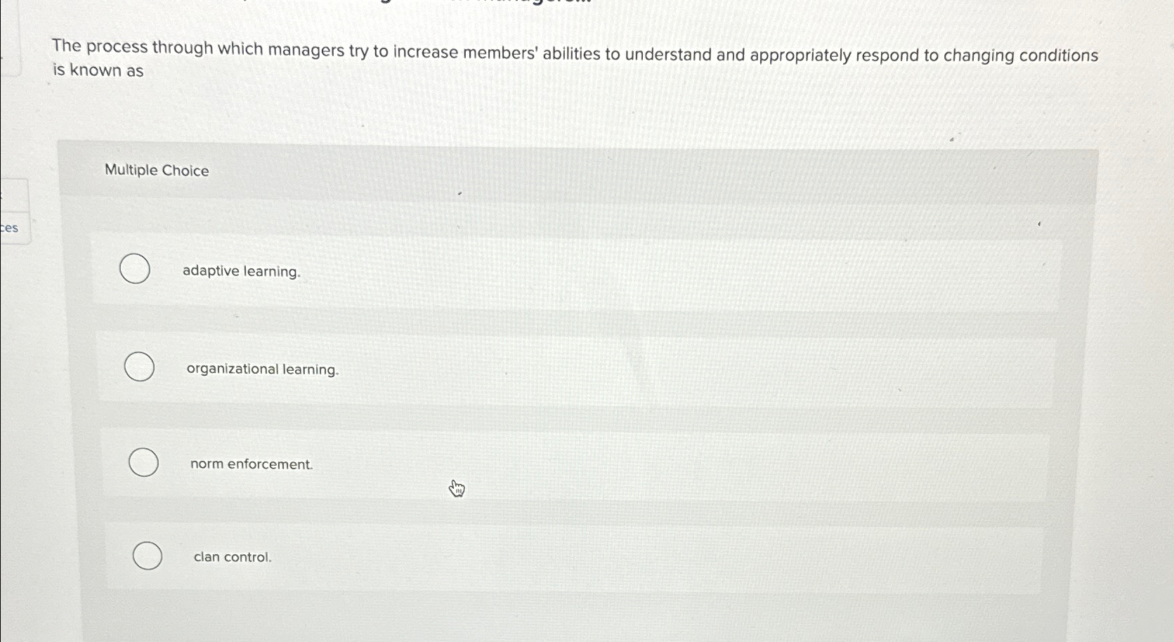 Solved The process through which managers try to increase | Chegg.com