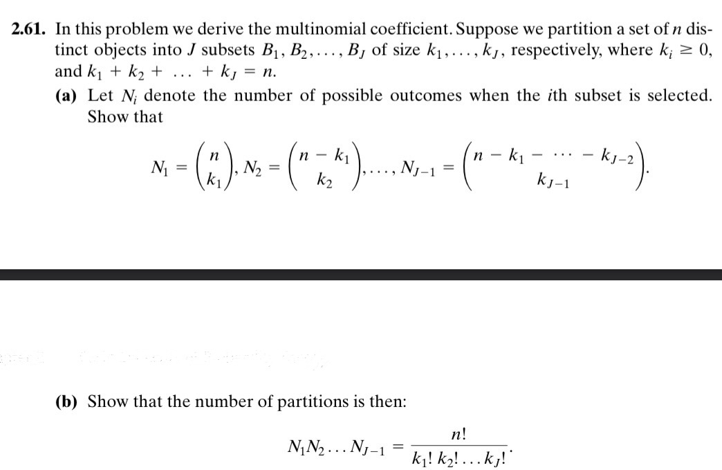 Solved 2.61. ﻿In this problem we derive the multinomial | Chegg.com