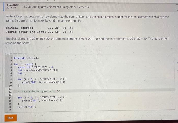 Solved Challenge Activity 5 7 3 Modify Array Elements Using