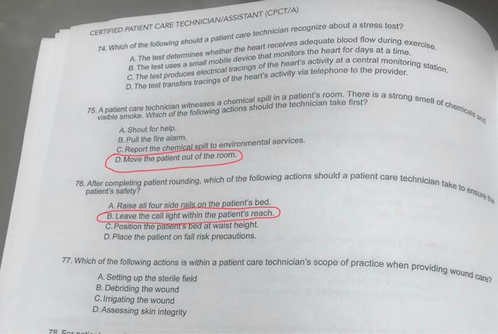 Solved CERTIFIED PATIENT CARE TECHNICIAN/ASSISTANT (CPCT/A) | Chegg.com