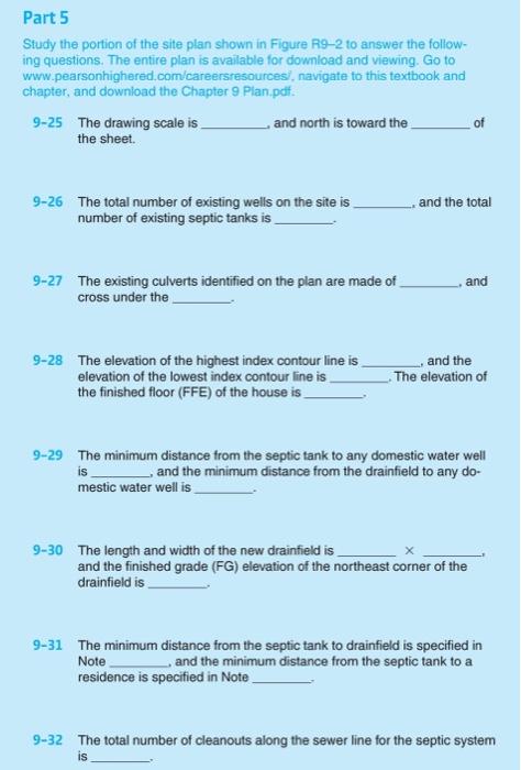 Solved Part 5 Study the portion of the site plan shown in | Chegg.com