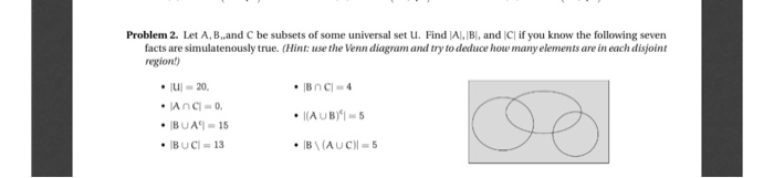 Solved Problem 2. Let A, B, And C Be Subsets Of Some | Chegg.com