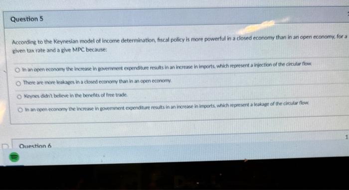 Solved 1. A Keynesian income determination model of an open