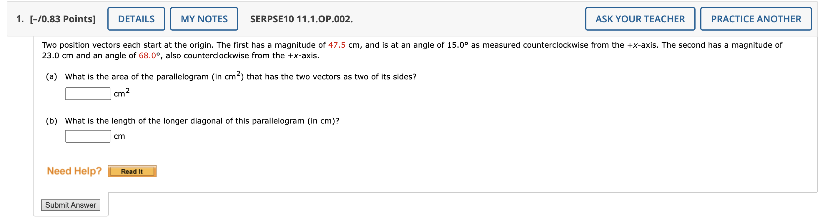 Vector Start/end Method Origin Solved Two position vectors each start at the origin. The | Chegg.com