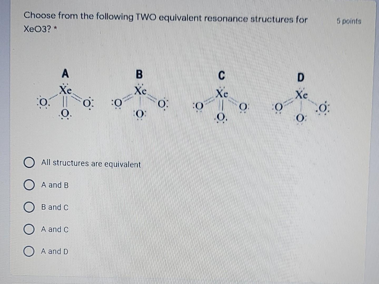 Solved Choose From The Following TWO Equivalent Resonance | Chegg.com