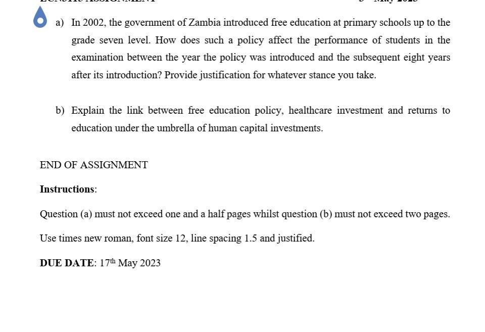 WHEN WAS FREE EDUCATION INTRODUCED IN ZAMBIA visual data 7