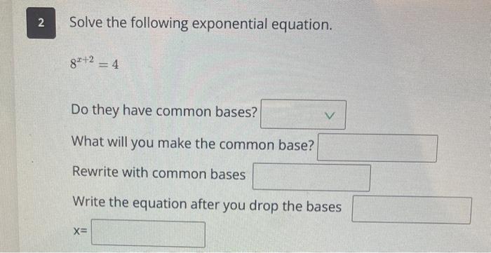 Solved Solve the following exponential equation. 86y+4=64 Do | Chegg.com