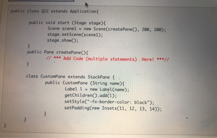 Solved Add code and develop a program to display the layout | Chegg.com
