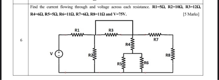 Solved Find the current flowing through and voltage across | Chegg.com