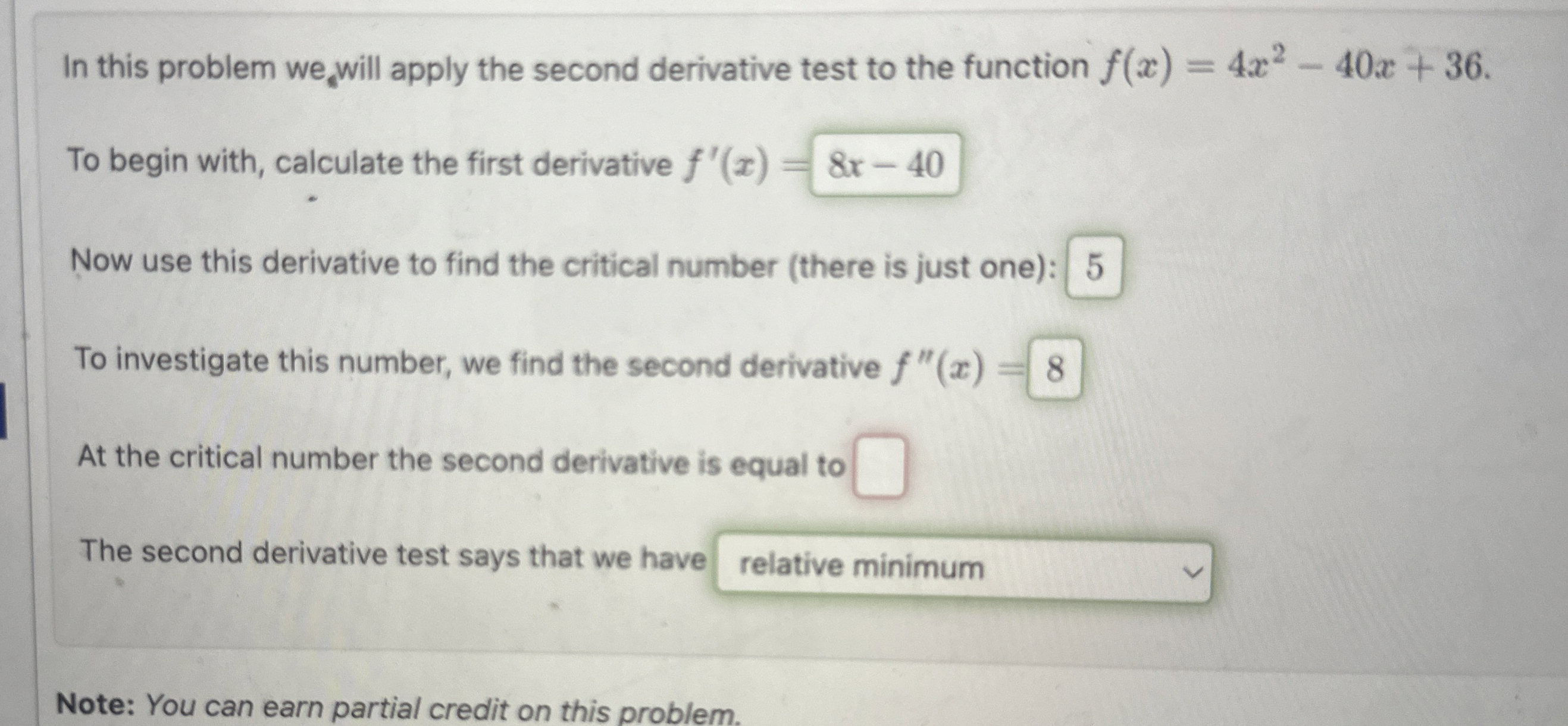 Solved In this problem we, ﻿will apply the second derivative | Chegg.com