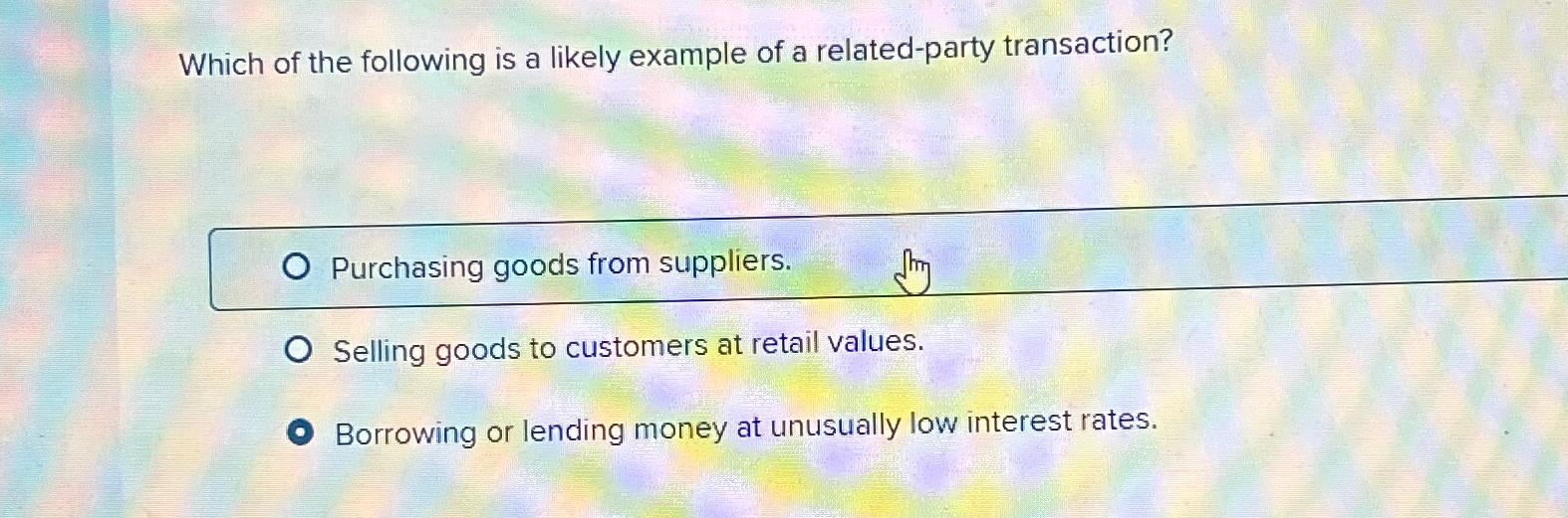 Solved Which of the following is a likely example of a | Chegg.com