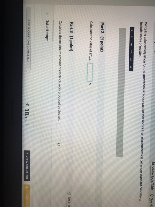 Solved See page 789 18 Question (3 points) The standard | Chegg.com