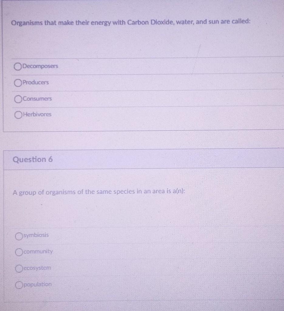 Solved Organisms that make their energy with Carbon Dioxide, | Chegg.com