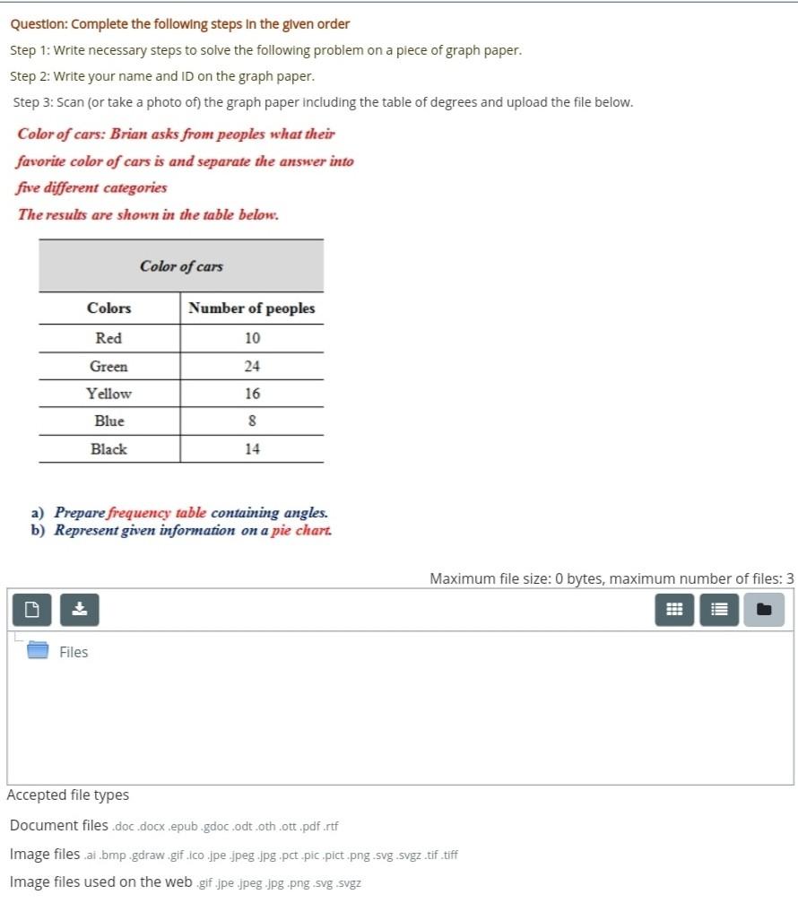 Solved Question: Complete the following steps in the given | Chegg.com