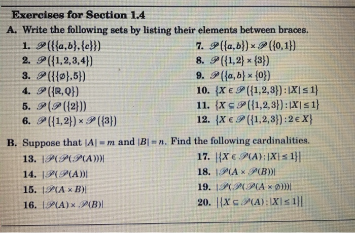 Solved Exercises For Section 1 4 A Write The Following S Chegg Com