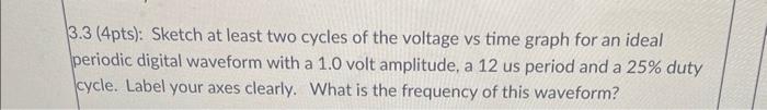 Solved 3.3 (4pts): Sketch at least two cycles of the voltage | Chegg.com