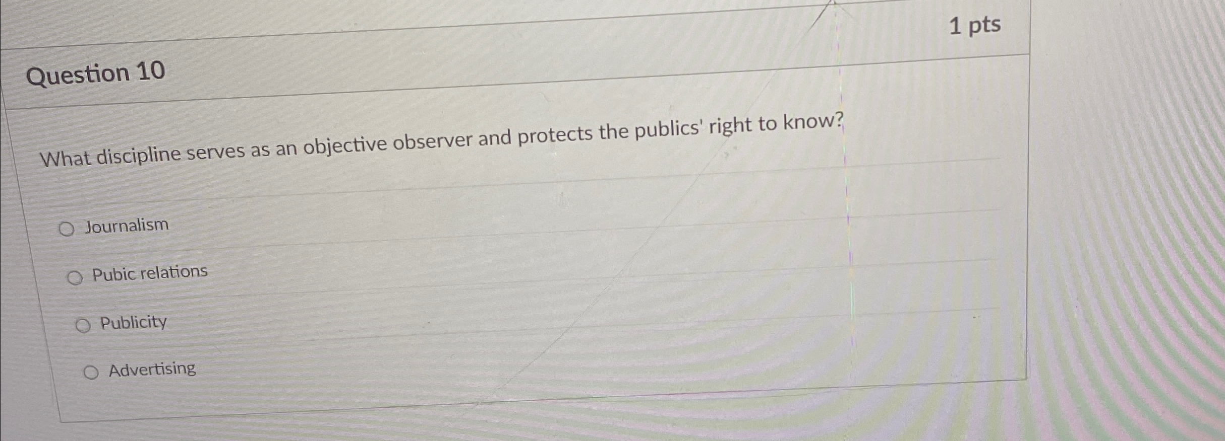 Solved Question 10 1 ﻿pts What discipline serves as an | Chegg.com