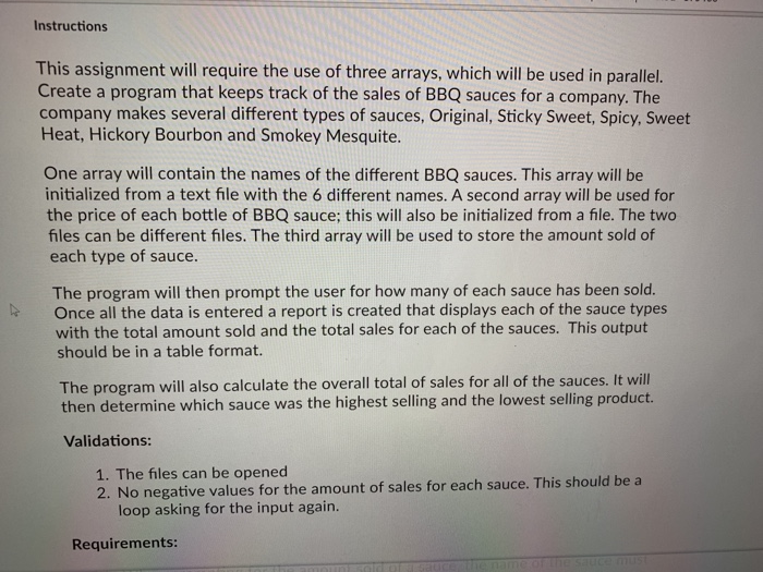 Solved Instructions This assignment will require the use of | Chegg.com