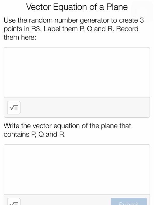 Solved Vector Equation of Line in R2 Use the random | Chegg.com