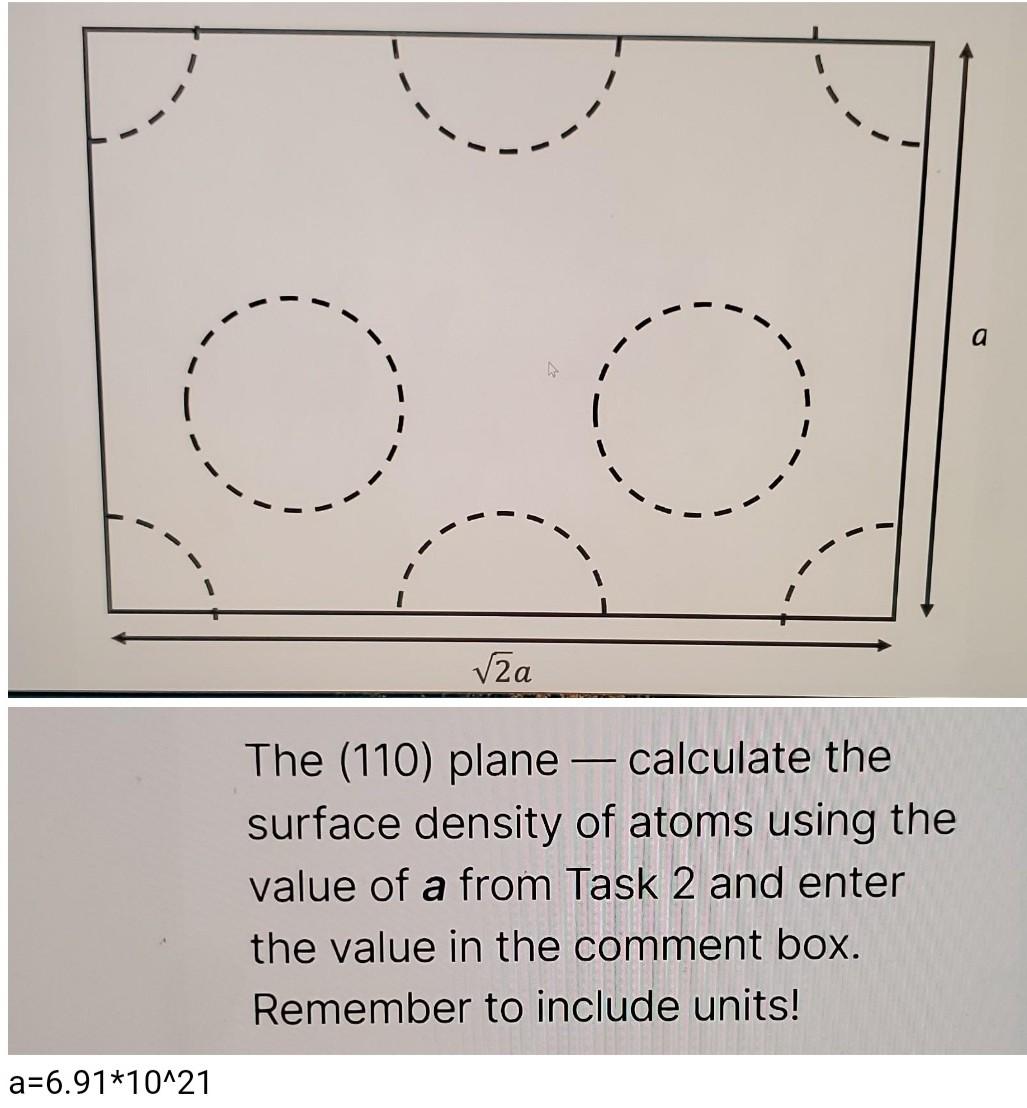 Solved The (110) plane - calculate the surface density of | Chegg.com