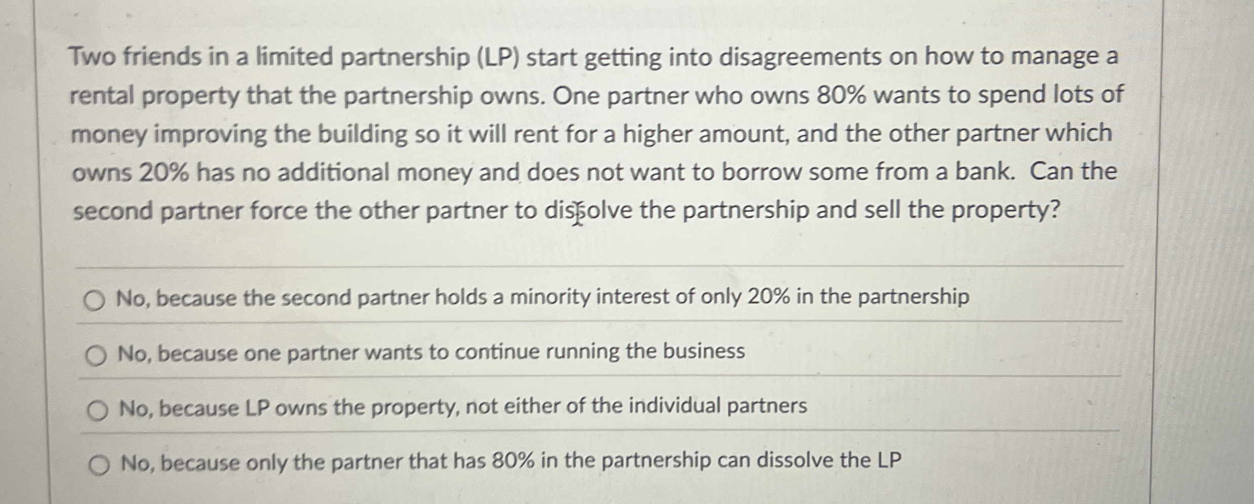 Two friends in a limited partnership (LP) ﻿start | Chegg.com