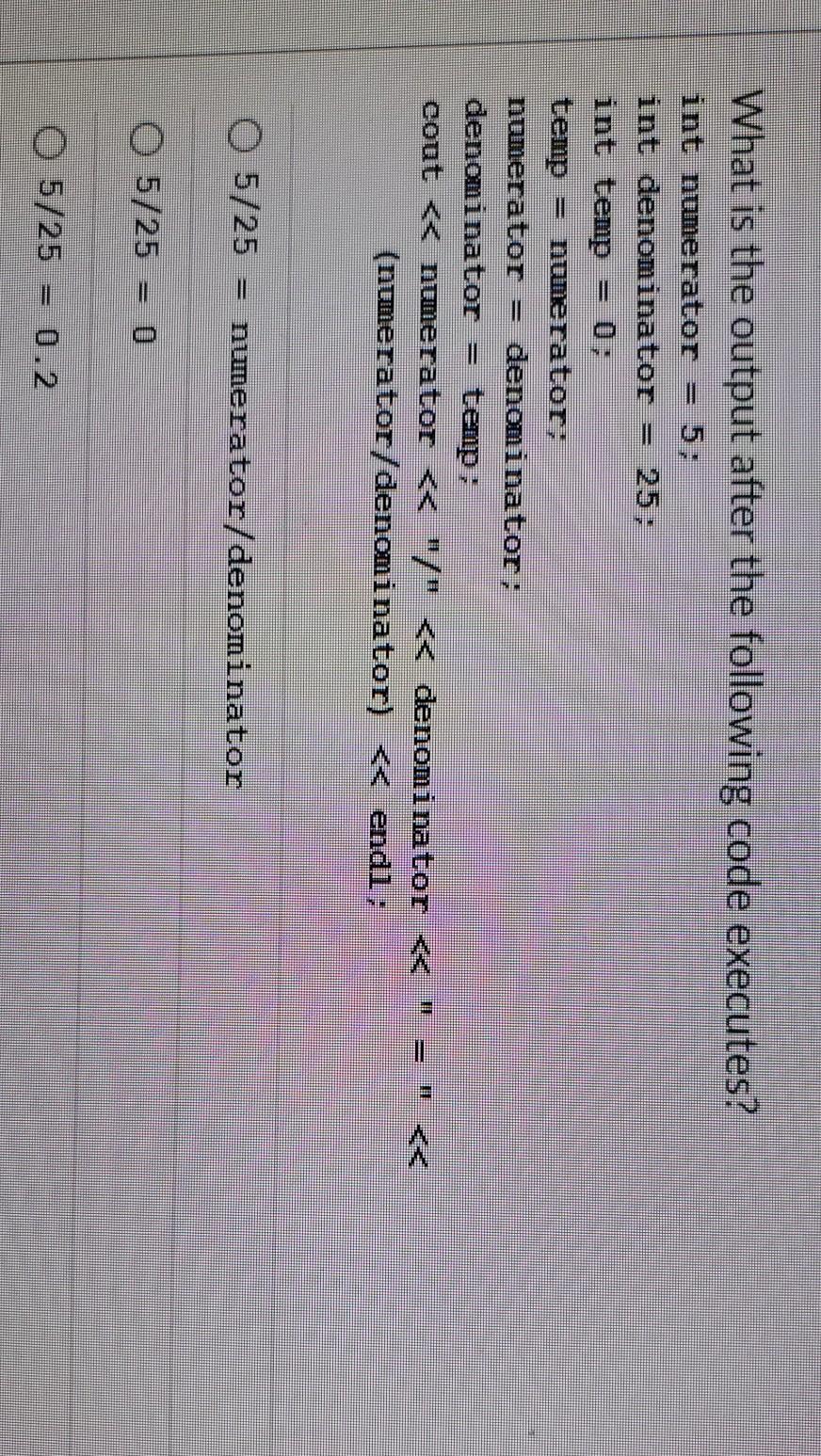 Solved What is the output after the following code executes? | Chegg.com