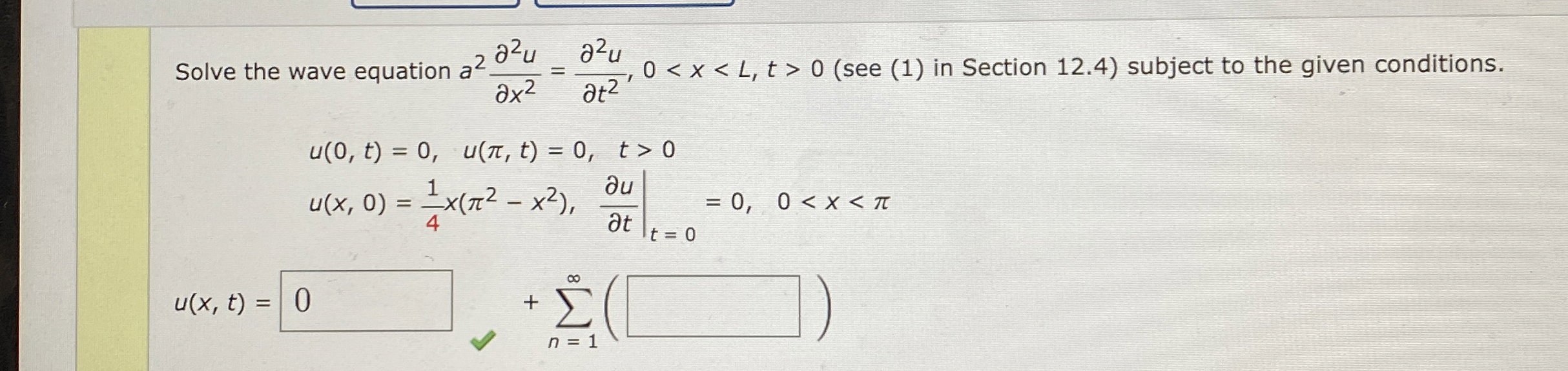 Solved Solve the wave equation | Chegg.com