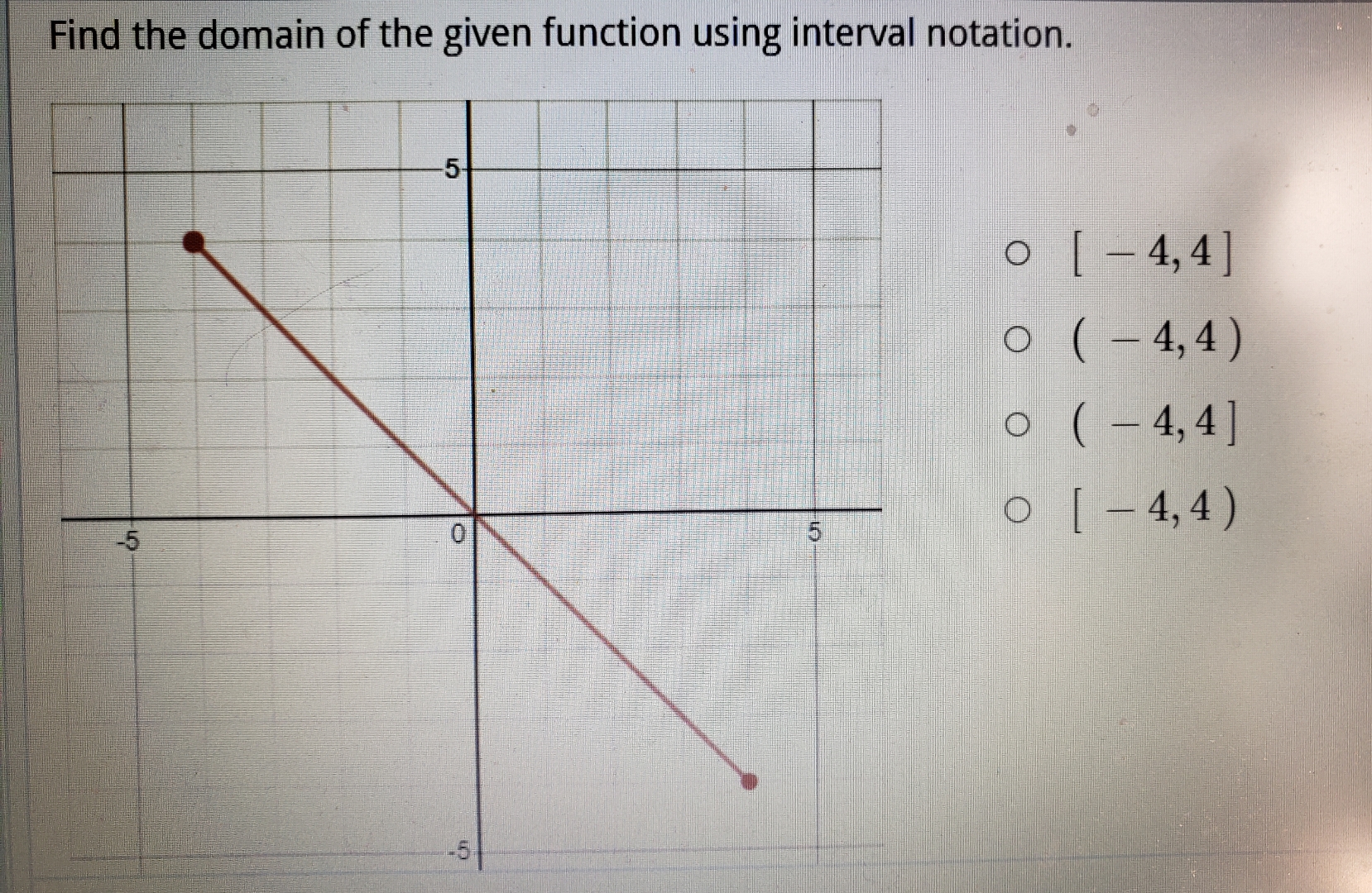 how to find the domain of a function in interval notation