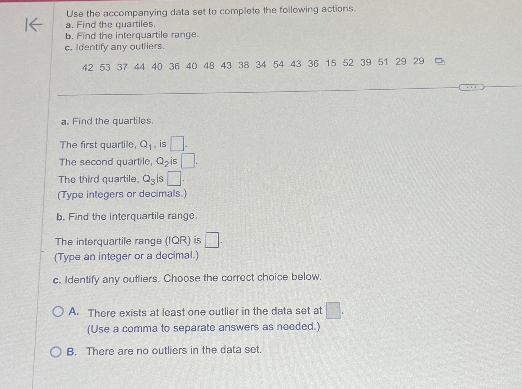 Solved use the accompanying data set to complete the chegg