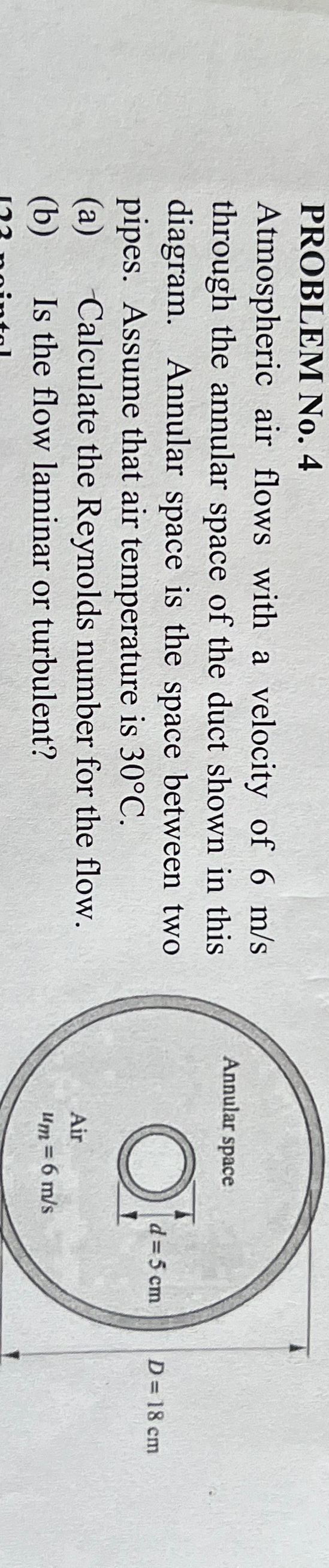 Solved PROBLEM No. 4Atmospheric air flows with a velocity of | Chegg.com