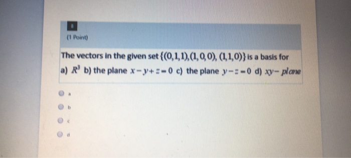 Solved (1 Point) For what values of c is the set {t +4, | Chegg.com