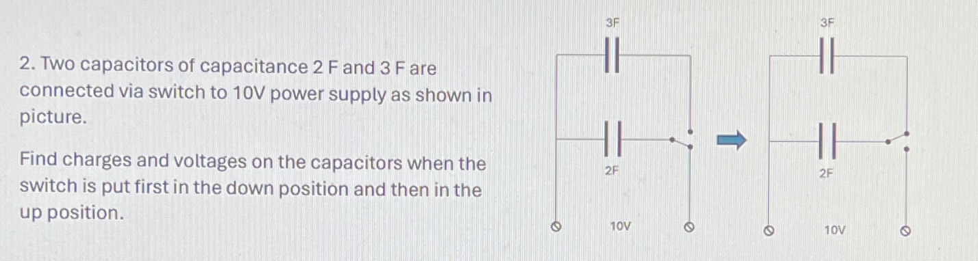 Solved Two capacitors of capacitance 2F ﻿and 3F ﻿are | Chegg.com