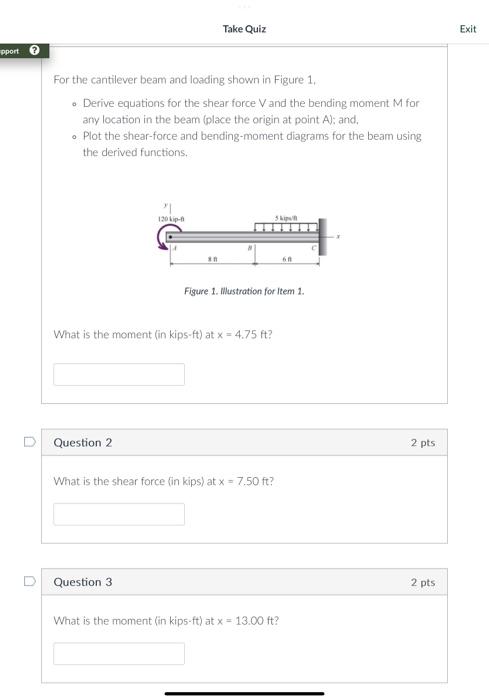 Solved For the cantilever beam and loading shown in Figure 1 | Chegg.com