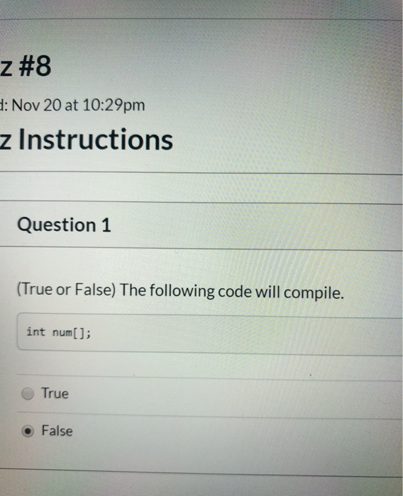 Solved z #8 H: Nov 20 at 10:29pm z Instructions Question 1 | Chegg.com