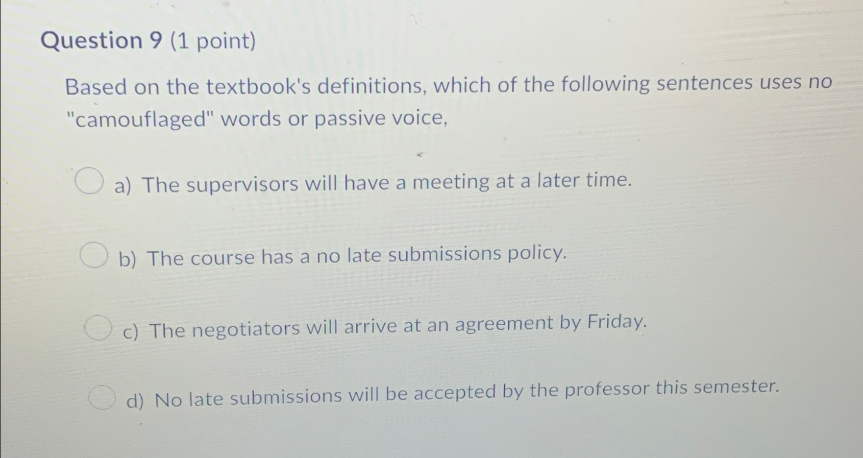 Solved Question 9 (1 ﻿point)Based on the textbook's | Chegg.com