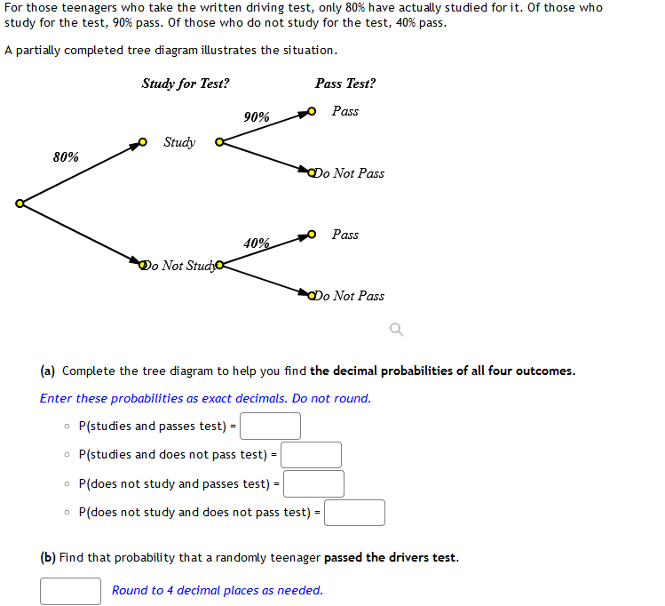 Solved (a) Complete the tree diagram to help you find the | Chegg.com