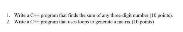 Solved 1. Write a CH program that finds the sum of any | Chegg.com