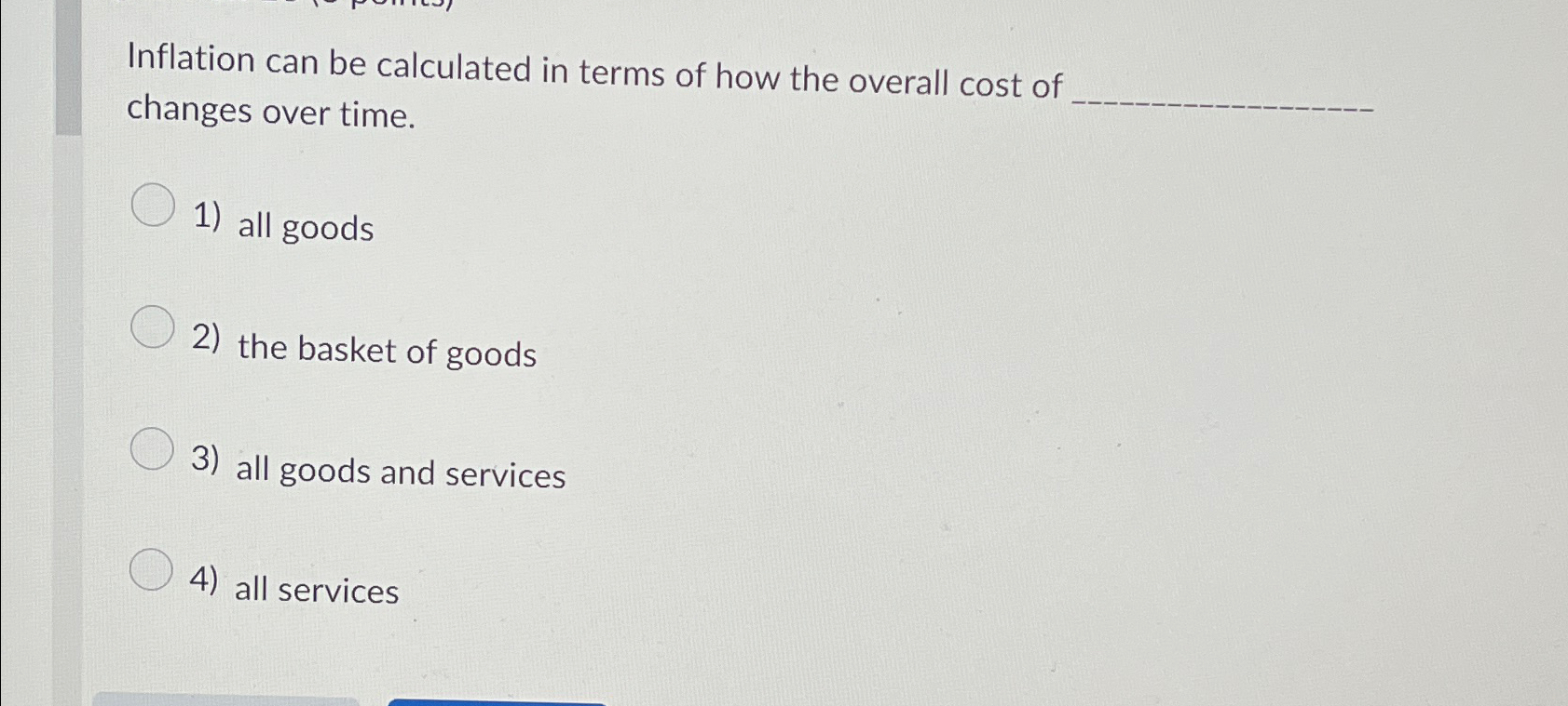 Solved Inflation can be calculated in terms of how the | Chegg.com