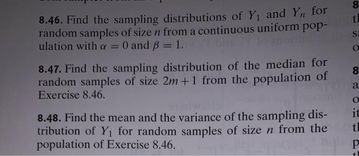 Solved 8.48. Find the mean and the variance of the sampling | Chegg.com