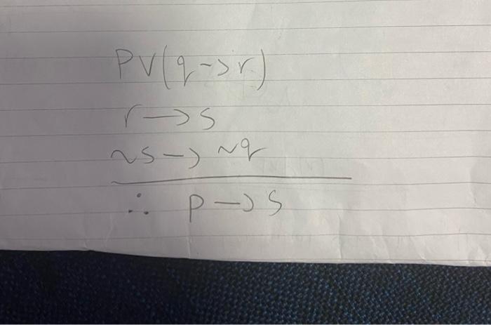 Solved PV(q−>r) →≤ | Chegg.com