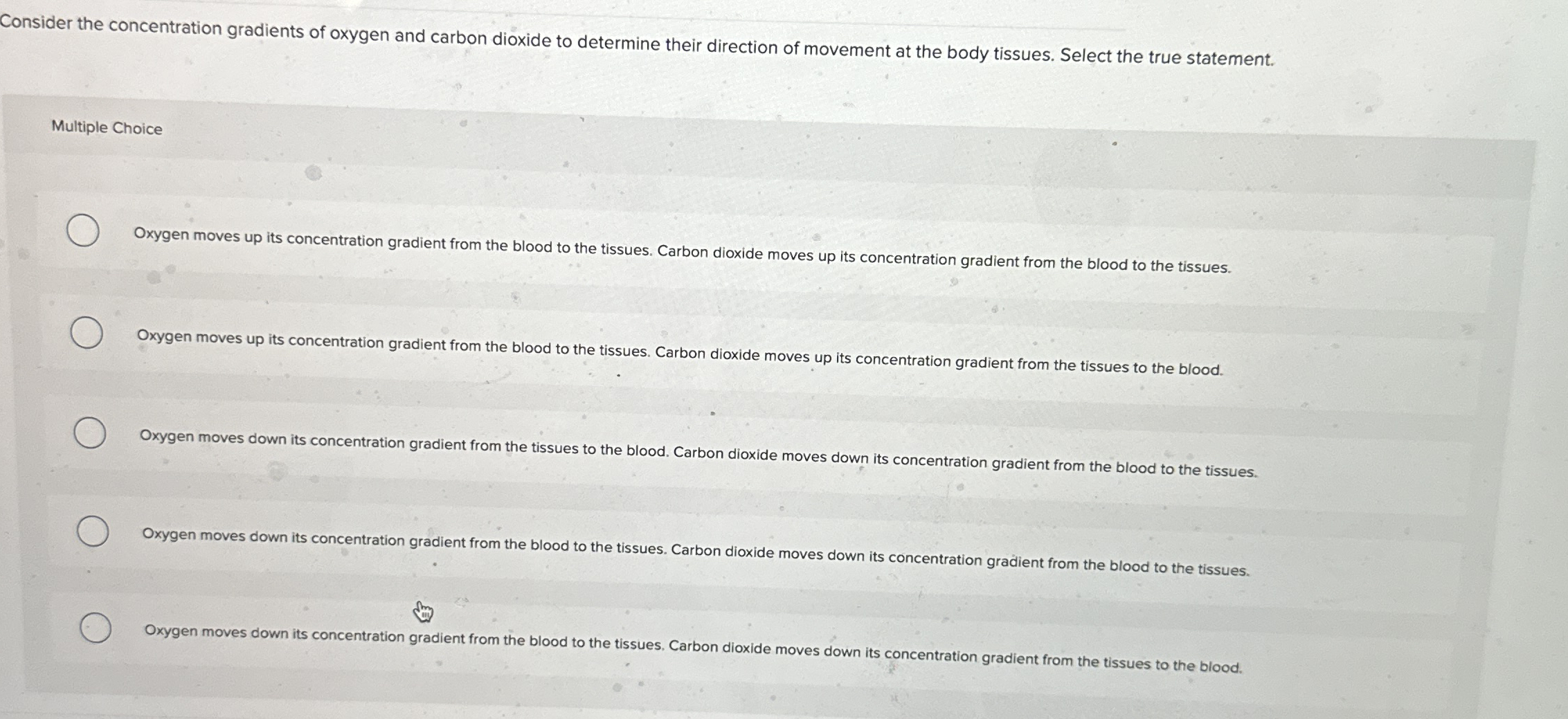 Solved Consider the concentration gradients of oxygen and | Chegg.com
