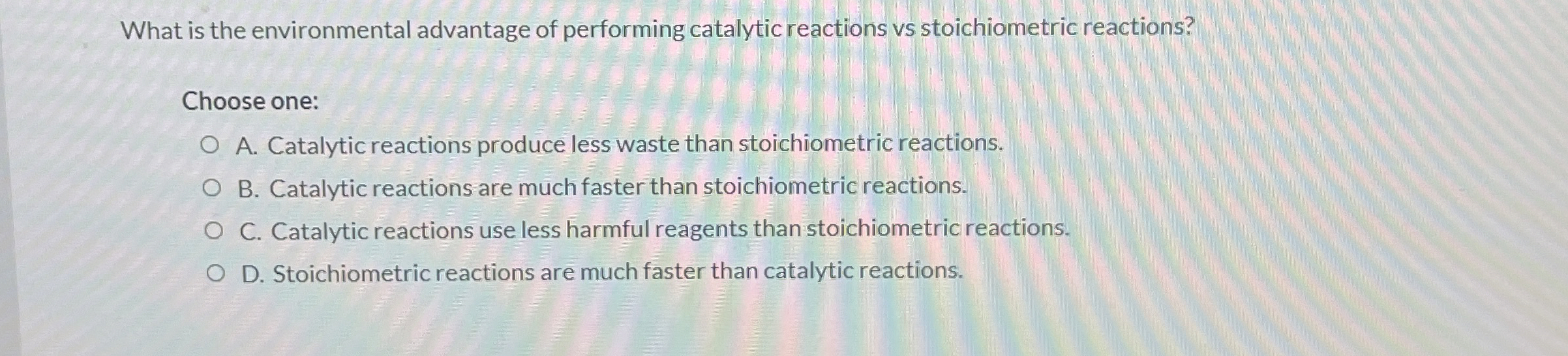 Solved What is the environmental advantage of performing