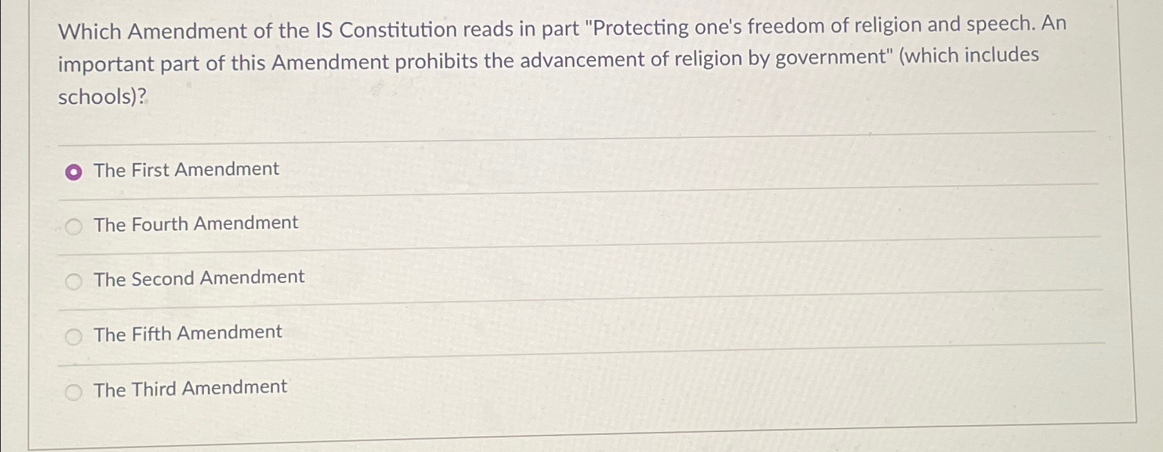 Solved Which Amendment of the IS Constitution reads in part | Chegg.com