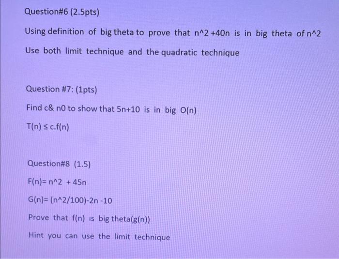 Solved Using definition of big theta to prove that n∧2+40n | Chegg.com
